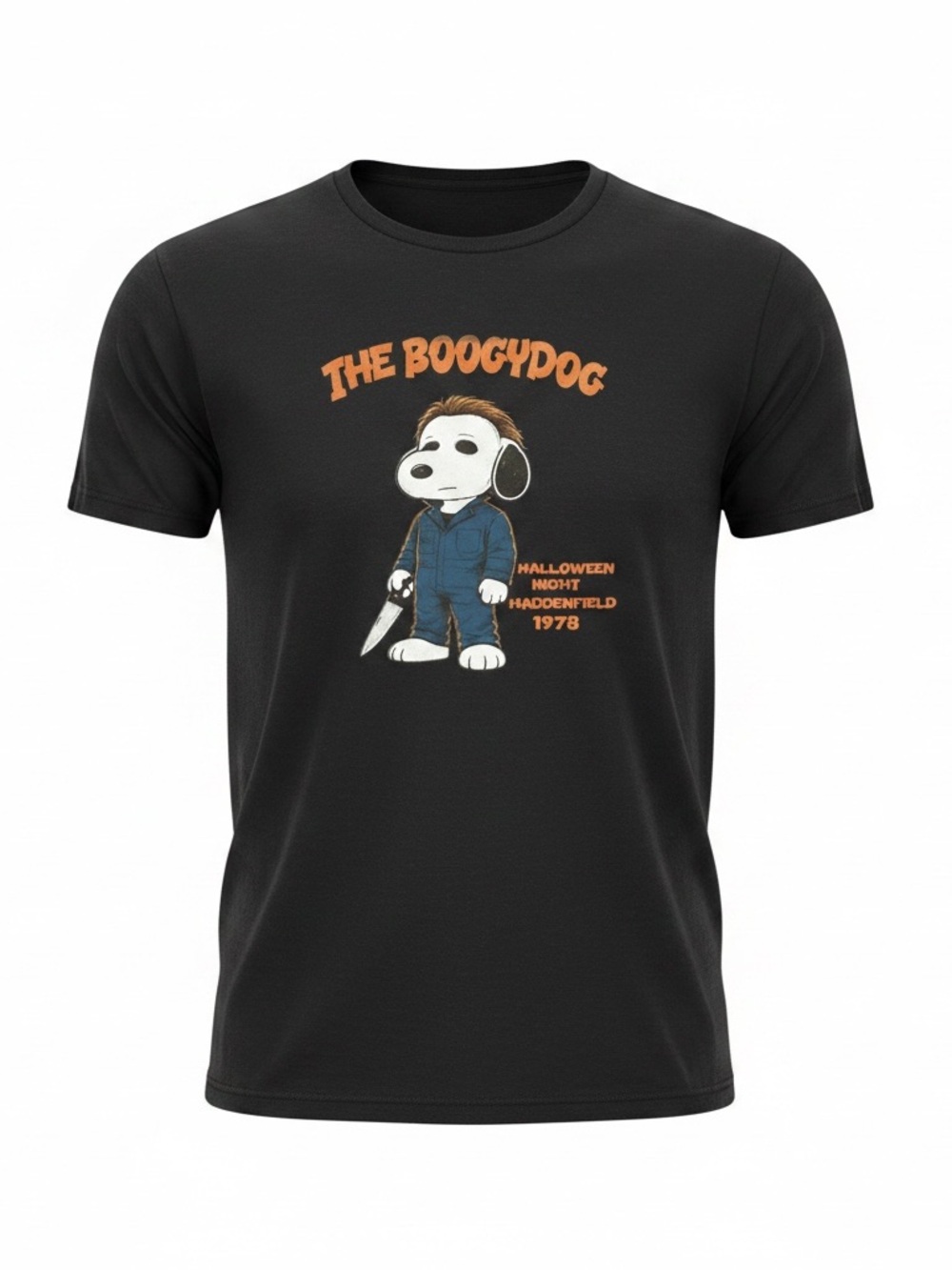 SnoopyGildan The Boogydog Halloween Graphic Tee - Black with Orange & Blue Print